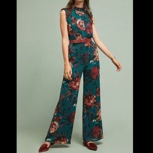 Ali & Jay Troubadour Green Floral Jumpsuit Sz M